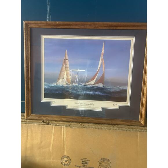 Tim Thompson “Yachts of the America’s Cup” P Class SE Signed 31”x25” Stars Strip